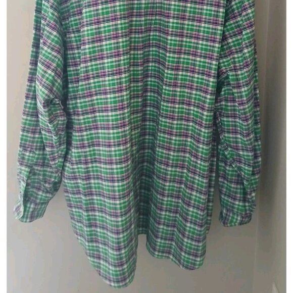 Ralph Lauren Button Down Shirt Size Green 3XB Big Green Plaid Work - Picture 8 of 8